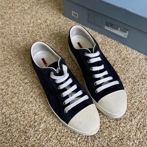Authentic Prada Navy and White Women's Sneakers